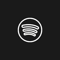 a white spotify logo on a black background